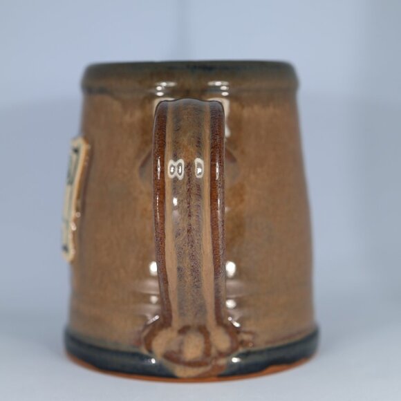 Handmade Ceramic COffee MUg-Bichon Frise Dog Design Rustic Stoneware Pottery Cup - Picture 2 of 7